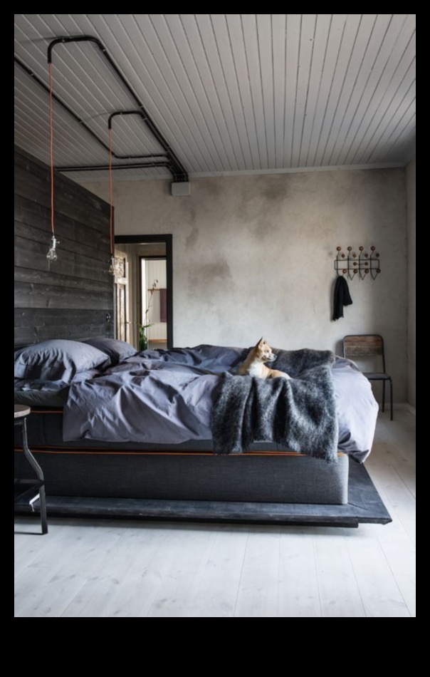 Decor industrial vintage pentru dormitor 10 idei rustice 4 Idei de decor industrial de epocă pentru dormitor cu accente de fabrică