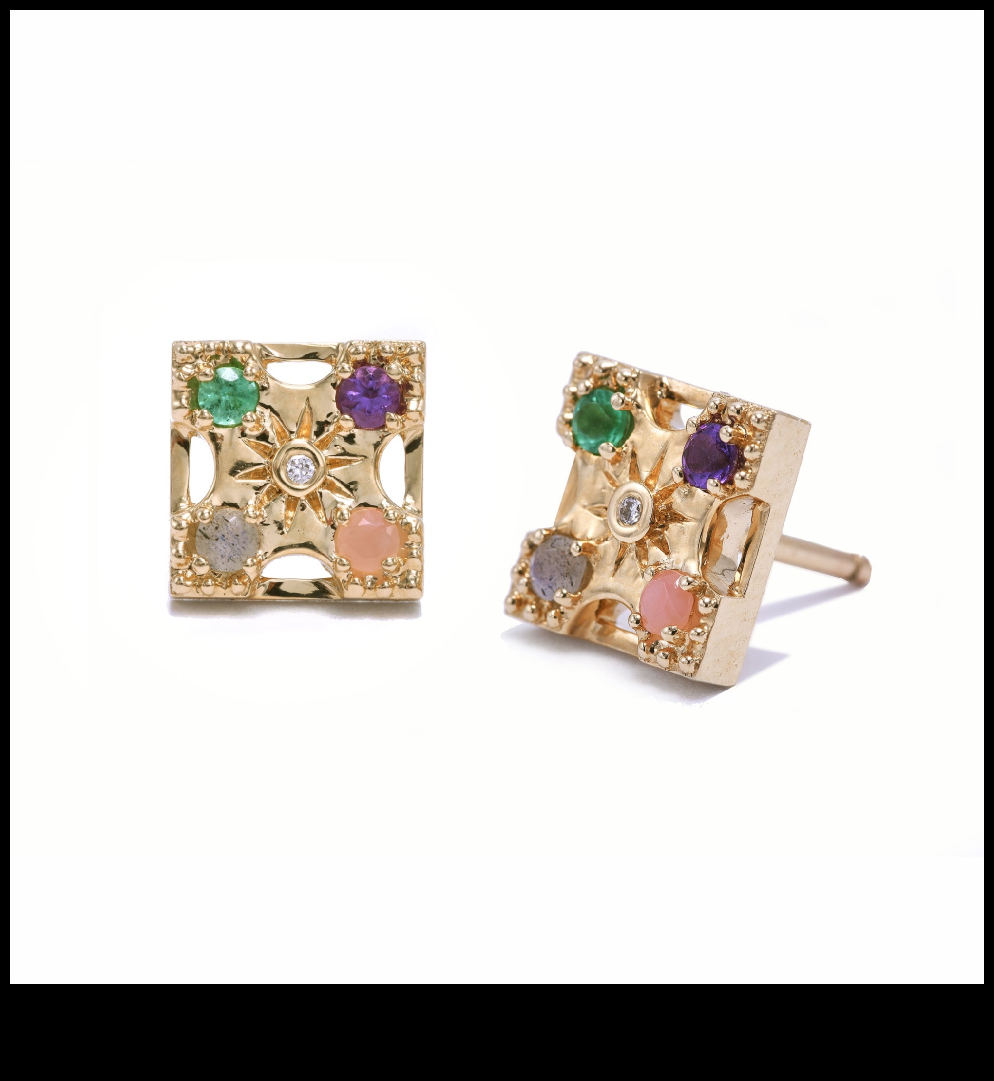 Armonia în pietre prețioase: conectați-vă cu frumusețea prin cerceii noștri împodobiți cu pietre prețioase