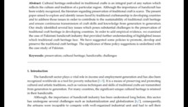 Crearea patrimoniului Păstrarea tradițiilor artizanale ale culturilor antice 4 Moștenirea artizanală: tradițiile artizanale ale culturilor antice