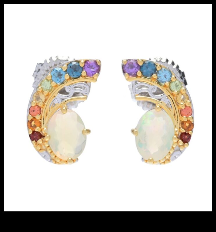 Armonia în pietre prețioase: conectați-vă cu frumusețea prin cerceii noștri împodobiți cu pietre prețioase